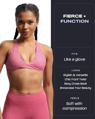 Image of Aoxjox Women's Workout Sports Bras Fitness Metamorph Sienna Twist Bra Yoga Crop Tank