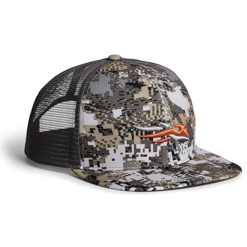 SITKA Trucker Hat - Adjustable Outdoor Camo Snap Back Hat for Men Optifade Elevated II One Size Fits All