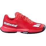 Babolat Junior Jet Mach 3 All Court Tenis Zapatillas, Cherry Tomato/Blanco (EE.UU. Talla de Niños 5.5)