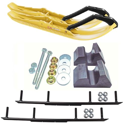 C&A Pro Yellow TMX Snowmobile Skis w/ 4