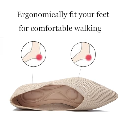 Women's Ballet Flats Comfort Breathable Mesh Knit Pointed Toe Slip On Shoes2