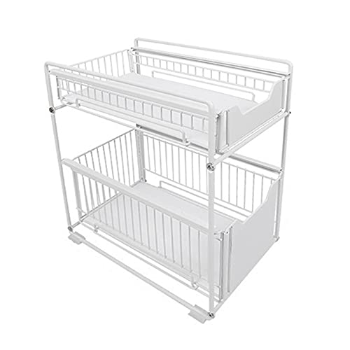 YSDNI 2 Niveles Organizador,Organizador Debajo del Fregadero Bajo Fregadero Estantería Estante de Almacenaje Cover