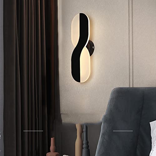 Aplique de pared de metal negro contra la fatiga visual con luz orientable 8