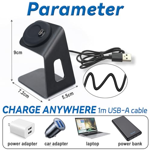 sciuU Charging Stand & Charger Compatible with Garmin Forerunner/Fenix/Venu/Instinct/Vivoactive Series, Charger Dock with Detachable Aluminium Alloy Holder, Safe Charging with 100cm USB Cable - Image 8