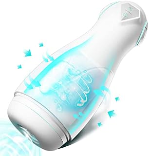 Electric Masturbator Cup, Sex Toy for Men, Waterproof Pocket Pussy, 3D Realistic Vagina Pussy, 5 Sucking and 12 Vibrations, Masturbating Masturberbate Mastuabors Stimulator for Men by HBABY White