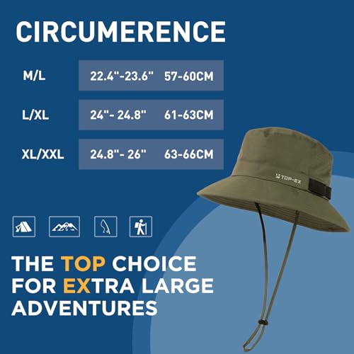 Image of Mens Wide Brim Golf Bucket Cooling Sun Hat L XL Extra Large Size UV Protection Boonie Sunhat Summer Hiking Outdoor Fishing SPF50 Army Green
