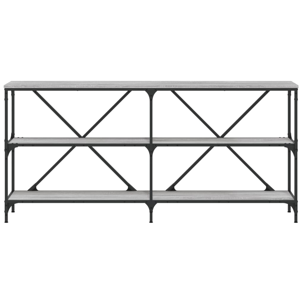Tavolo consolle grigio Sonoma, 160 x 30 x 75 cm, in legno e metallo