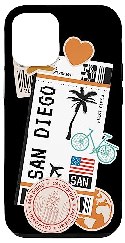 Iphone 12/12 Pro San Diego Usa Boarding Plane Airplane Ticket Travel Case #TOP12