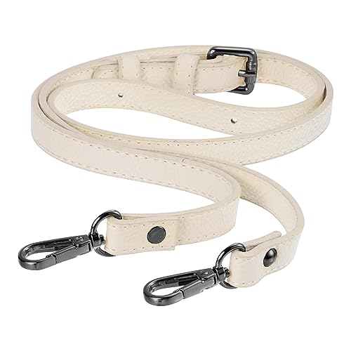 Image of uxcell Purse Strap, Crossbody Strap Leather Adjustable Replacement Shoulder Strap for Women's Crossbody Handbags Bag, 0.6 inch Wide, 41-51 inch Long (Beige)