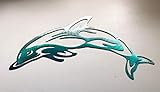Swimming Ornamental Dolphin Metal Wall Art Accent 12' x 6 1/2'