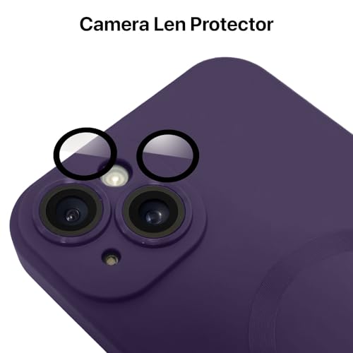 Image of Vaku Luxos Soft Silicon Mag-Safe Back Cover for iPhone 15 Full Lens Protection Silicon Case Scratch Resistant Slim Thin Military-Grade Protection - Dark Blue