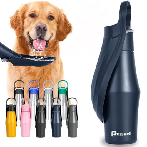 Persure 27 OZ Dog Water Bottle Portable Stainless Steel Convenient Pet Water Dispenser