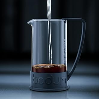 Bodum 11030-01US4 1-Liter 8-Cup Make French Press Coffee and Tea Maker, Borosilicate Glass, Silicone, Polystyrene Plastic (PS), Black