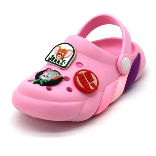Image of SVAAR x Tom & Jerry Slingback Clog Shoes for Boys & Girls || Indoor & Outdoor Sandals Clogs for Kids with 6 Tom & Jerry Charms