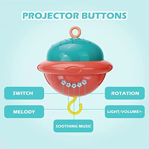 Cute Stone Baby Crib Mobile, Crib Toys With Star Projection Light, Music And Lights, Hanging Rotating Rattles, Remote Control, Timing Function, Easy Assembly, Nursery Toys For Infant 3M+ #TOP3