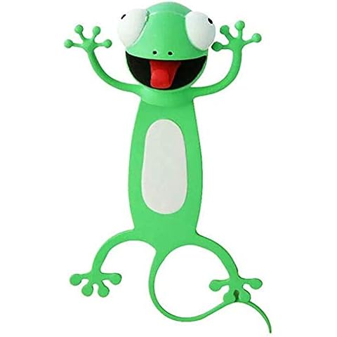 Deysen Wacky Bookmark Palz - 3D Stereo Kawaii Cartoon Bookmark, 3D Animal Wacky Bookmarks, Cute Book Marks for More Fun Reading (Gecko) Cover
