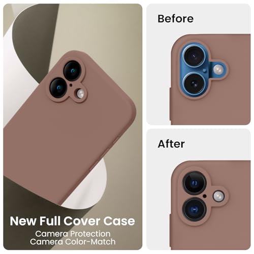 Image of FireNova Designed for iPhone 16 Case, Silicone Upgraded [Camera Protection] Phone Case, Soft Anti-Scratch Microfiber Lining Inside, 6.1 inch, Light Brown