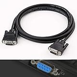 DTECH 3 m DB9 do DB9 RS232 kabel szeregowy wtyczka do wtyczki zerowy kabel modemowy Cross TX RX przewód do komunikacji danych (10 stóp, czarny)