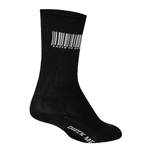 SockGuy, SGX Barcode, Performance Sock, Sporty and Stylish, 6 Inches - Large/X Large