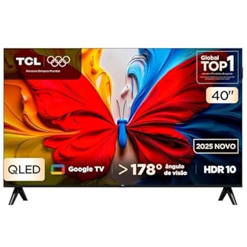 Smart TV TCL 40 Polegadas Full HD QLED S5K WiFi Bluetooth Google TV 2 HDMI HDR10 Dolby Audio 40S5K