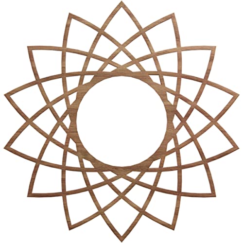 Image of Ekena Millwork 22 inchOD x 8 1 /2 inchID x 1 /4 inchT Eleanor Wood Fretwork Pierced Ceiling Medallion, Walnut