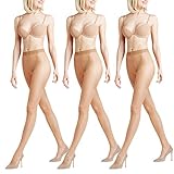 falke seidenglatt 20  FALKE Damen Strumpfhosen Seidenglatt 15 Den 3er Pack, Größe:S, Farbe:Powder (4169)