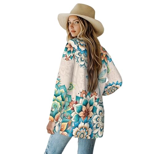Image of Biyejit Women's Long Sleeve Open Front Cardigan Casual Loose Lightweight Cardigans with Pockets Drape Cardigan