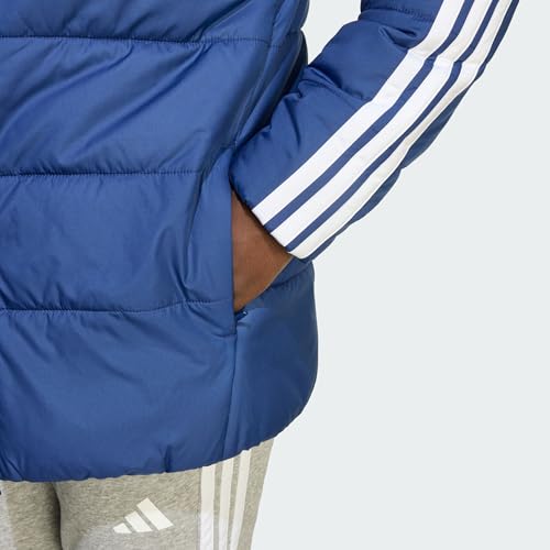 adidas Kids' Veste matelassée 3 bandes Essentials Enfants, Dark Blue/White, 9-10A