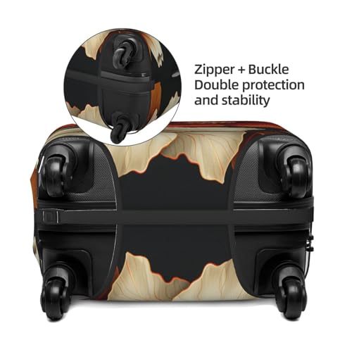 Red Gold And White Floral Elastic Travel Luggage Covers Dustproof Scratch-Resistant Suitcase Protector Fit 22-24 Inch2