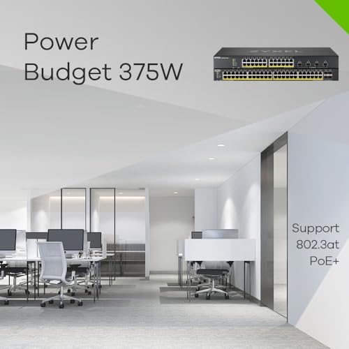 Image of Zyxel 24-Port Gigabit Ethernet Switch | Smart Management | 375W PoE+ Budget | 4 10G SFP+ Slots | Hybrid Cloud Mode [XGS1935-28HP]