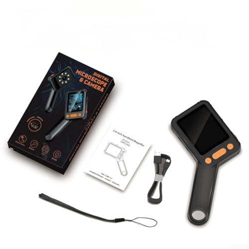 Microscopio digital IPS 2,8 pulgadas para identificar gemas con 8 LED y enfoque 2