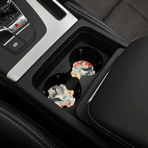 Portavasos para auto diseño grulla japones 2 unidades miniatura 5