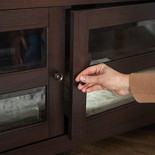 Walker Edison AZQ44CCRES Modern Farmhouse Wood Corner Universal Tv Stand For Tv'S Up To 50 Inch Flat Screen Living Room Storage Entertainment Center, 44 Inch, Espresso Brown thumb #11