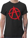 T-Shirt Herren - Festival & Konzert Zubehör - Anarchie A rot - XXL - Schwarz - Anarchy Tshirt - L190