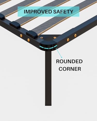 Image of ARLAVYA Queen Size Metal Bed Frame (6.5 x 5 Ft) | Heavy Duty Steel Platform Bed with Springboard Slats | 12 inch Underbed Storage | Noise-Free | Easy Assembly | Black