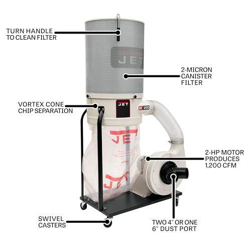 JET DC-1200VX-CK1 2HP Vortex Collector