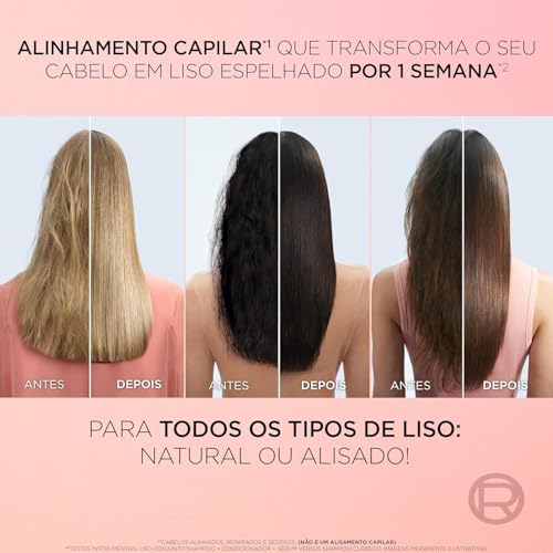 LOréal Paris Elseve Liso dos Sonhos Condicionador, com Efeito Liquid Hair, Enriquecido com AHA e Queratina Vegetal para Alinhamento Capilar e Brilho Intenso, 400ml