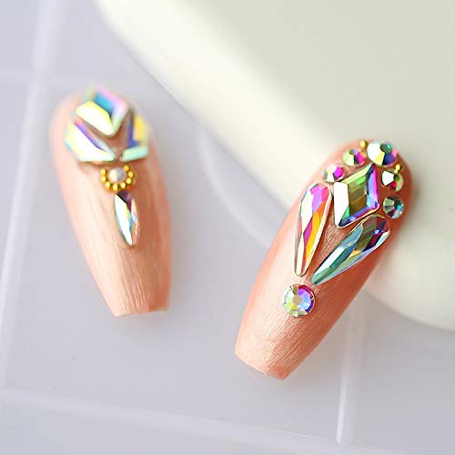 ZHI BEI Designer Nagelaufkleber - 120 PC Multi Formen Glaskristall AB Strass for Nail Art Craft, Mix 12 Art-Kristall-3D… – Bild 4