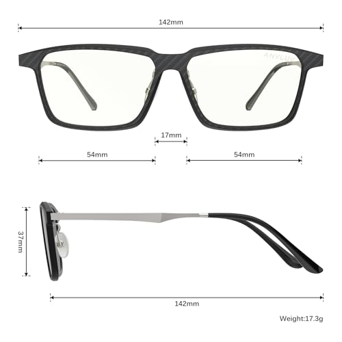 Image of ANYLUV Blue Light Glasses Men, Stylish Square Carbon Fiber Eyewear, Anti Eyestrain, Lightweight Mens Computer Gaming Glasses