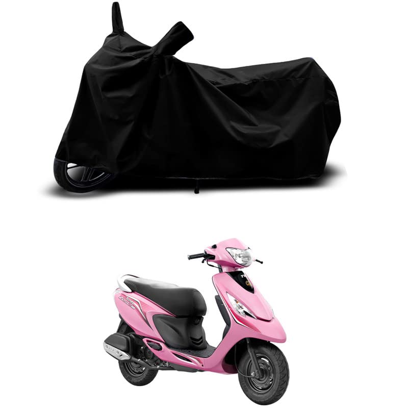 Image of 100% Scratchproof /UV-Rays /Heat Protection /Birds Dropping /Water Resistant /Dust Proof /Waterproof /Full Bike Scooty Two Wheeler Body Cover Compatible for Scooty Zest Gloss All Varients[Black]