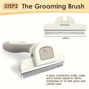 Professional Long Haired Dog Grooming Kit - Cat Grooming Brush, Dog Deshedding Brush and Self-Cleaning Slicker Brush 3 in 1 Dog Brush Set Gift Box for Long Hair Dogs Owners