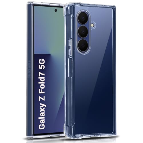 Image of TheGiftKart Crystal Clear Back Cover Case for Samsung Galaxy Z Fold 7 5G | Shock Proof 360 Protection | Hard Clear Back Cover Case for Samsung Galaxy Z Fold 7 5G (PC & TPU, Transparent Bumper)