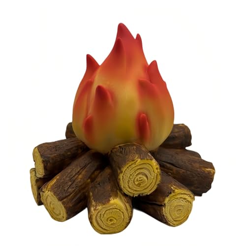 Image of Small Cozy Fireplace Lantern Traditional Realistic Log Wood Burning Flame Effect Ligh LED Charcoal Style Table LampFor Indoor & Outdoor Use(4.8''X4.8''X4.9'')