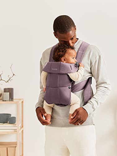 Image of BabyBjorn Baby Carrier Mini, Cotton, Dark Purple | Newborn Carrier (7-25 lbs), Ergonomic, Easy-to-Use