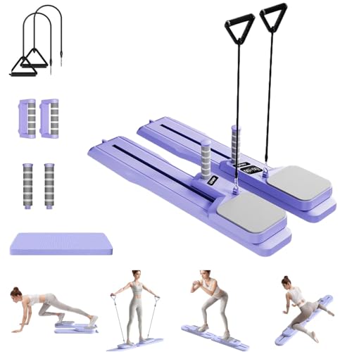 7-in-1 Pilates Reformer Board, Home Gym Equipment with Resistance Bands, Detachable Ab Trainer, Push-Up Board, Stepper & Core Strengthener – Full Body Workout Machine