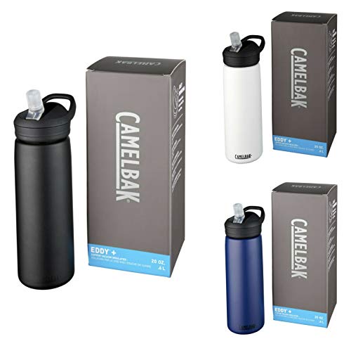 Schmalz CamelBak Eddy+ Sports Bottle 600 ml Vacuum Insulated Copper Stainless Steel with Copper Insulation Leak-Proof, without engraving, White, 7x10x26 cm