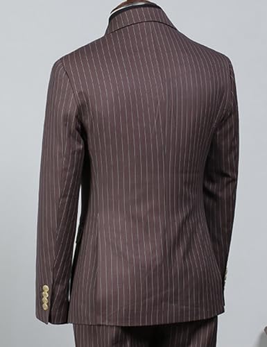 Men's Striped Blazer Business Casual Spring Summer Jacket Slim Fit Peak Lapel Formal3