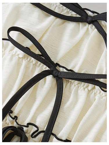 Verdusa Girl's Bowknot Tiered Ruffle Tank Tops Summer Sleeveless Peplum Tops Going Out Tops4