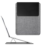 Fintie 13.6 Zoll Laptop Tasche mit Ständer Kompatibel mit MacBook Air 13.6 2024-2022, MacBook Air 13 2020-2018, MacBook Pro 13 2022-2016, Slim Hülle Sleeve, (Grau/Schwarz)