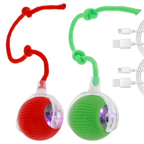 BOBASH 2 Stück Interaktives Katzenspielzeug Ball Katzenball Spielzeug Elektrisch 360° Rolling Ball Hund Hundespielzeug mit USB für Katzen Hunde